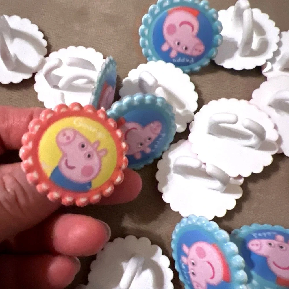 Decopac Peppa Pig & George 24 Count Party Favor Rings Cupcake Toppers‎